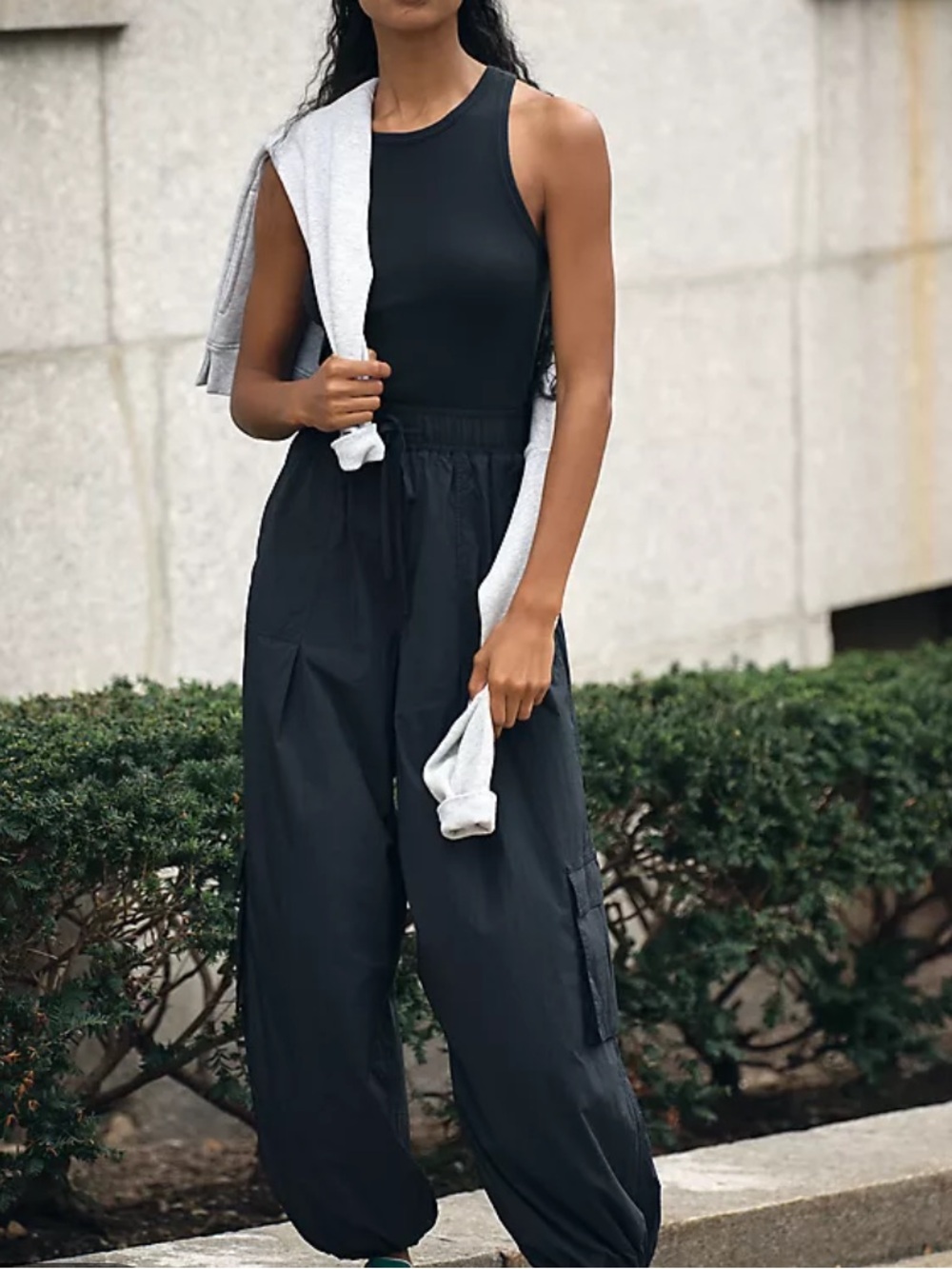 Anthropologie Daily Practice Messa Jumpsuit XL Black Cargo Jogger Utility